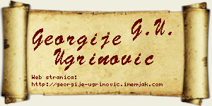 Georgije Ugrinović vizit kartica